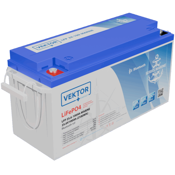 Аккумулятор VEKTOR LFP 25,6-100 MARINE Series Smart BMS 100A (Bluetooth 4.0)