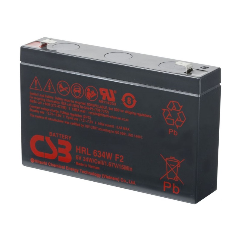 Аккумулятор CSB HRL 634W (6В | 34Вт/Эл) Аккумулятор CSB HRL 634W (6В | 34Вт/Эл)