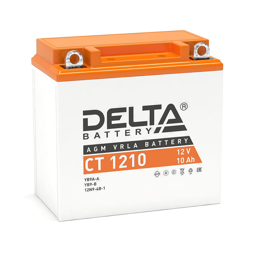 Аккумулятор Delta CT 1210 (12В | 10Ач) YB9A-A, YB9-B,12N9-4B-1 Аккумулятор Delta CT 1210 (12В | 10Ач) YB9A-A, YB9-B,12N9-4B-1
