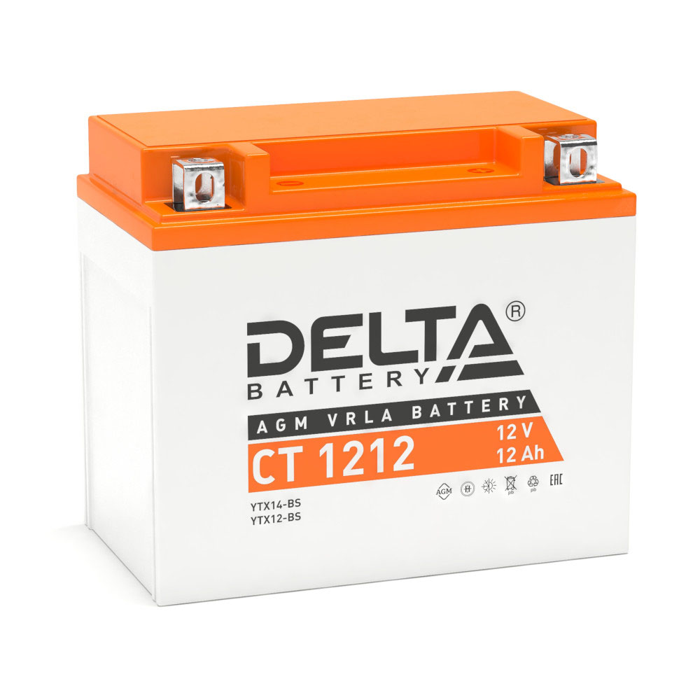 Аккумулятор Delta CT 1212 (12В | 12Ач) YTX12-BS,YTX14-BS Аккумулятор Delta CT 1212 (12В | 12Ач) YTX12-BS,YTX14-BS