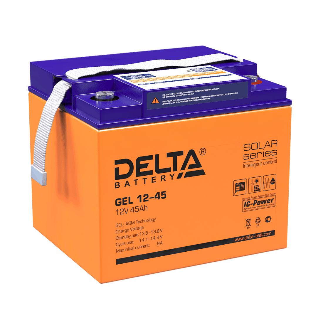 Аккумулятор Delta GEL 12-45 Аккумулятор Delta GEL 12-45