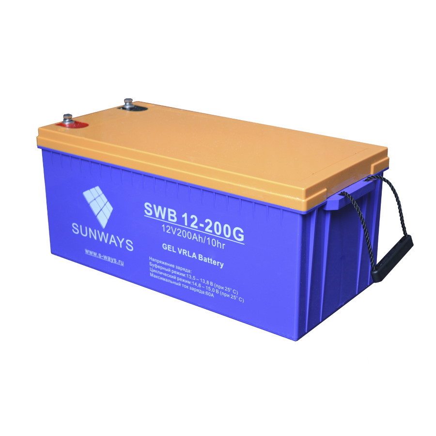 Аккумулятор SUNWAYS SWB 12-200G (12В | 200Ач) гелевый Аккумулятор SUNWAYS SWB 12-200G (12В | 200Ач) гелевый