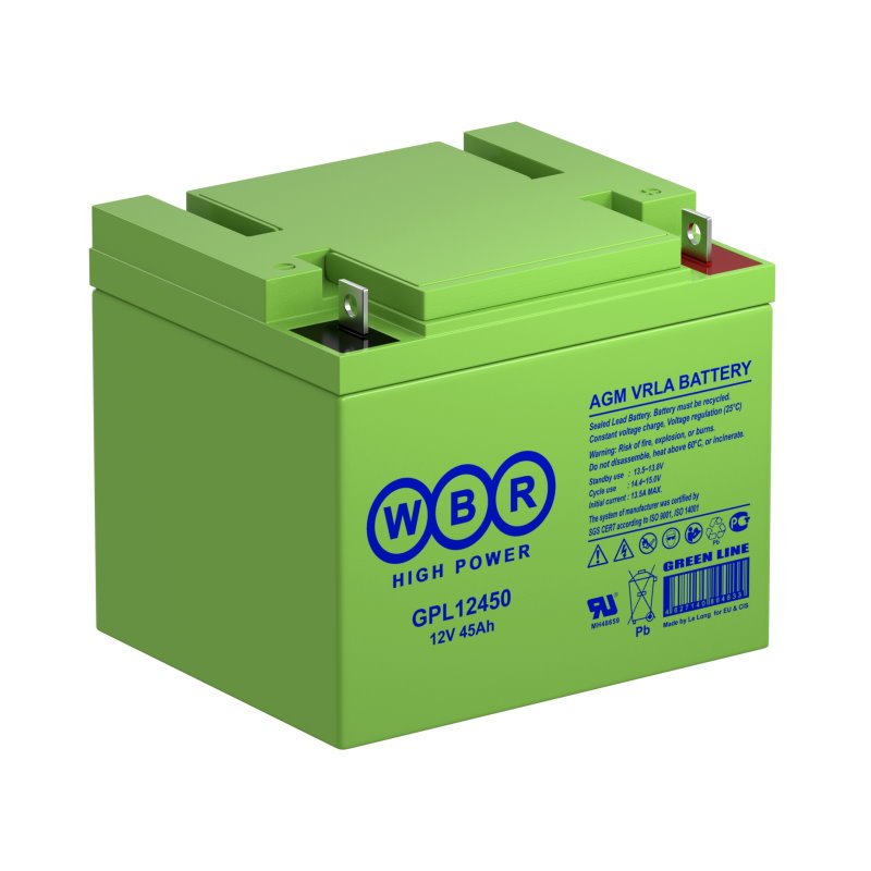 Аккумулятор WBR GPL 12450 (12В | 45Ач) Аккумулятор WBR GPL 12450 (12В | 45Ач)